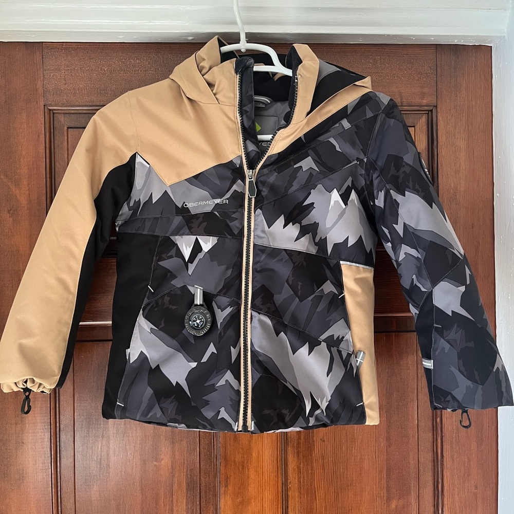 Obermeyer Kids' Camouflage Black and Tan Puffer Jacket